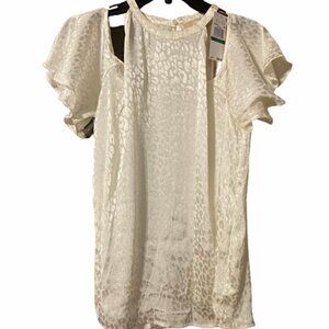 Michael Kors Cream Colored Cold Shoulder Top NWT